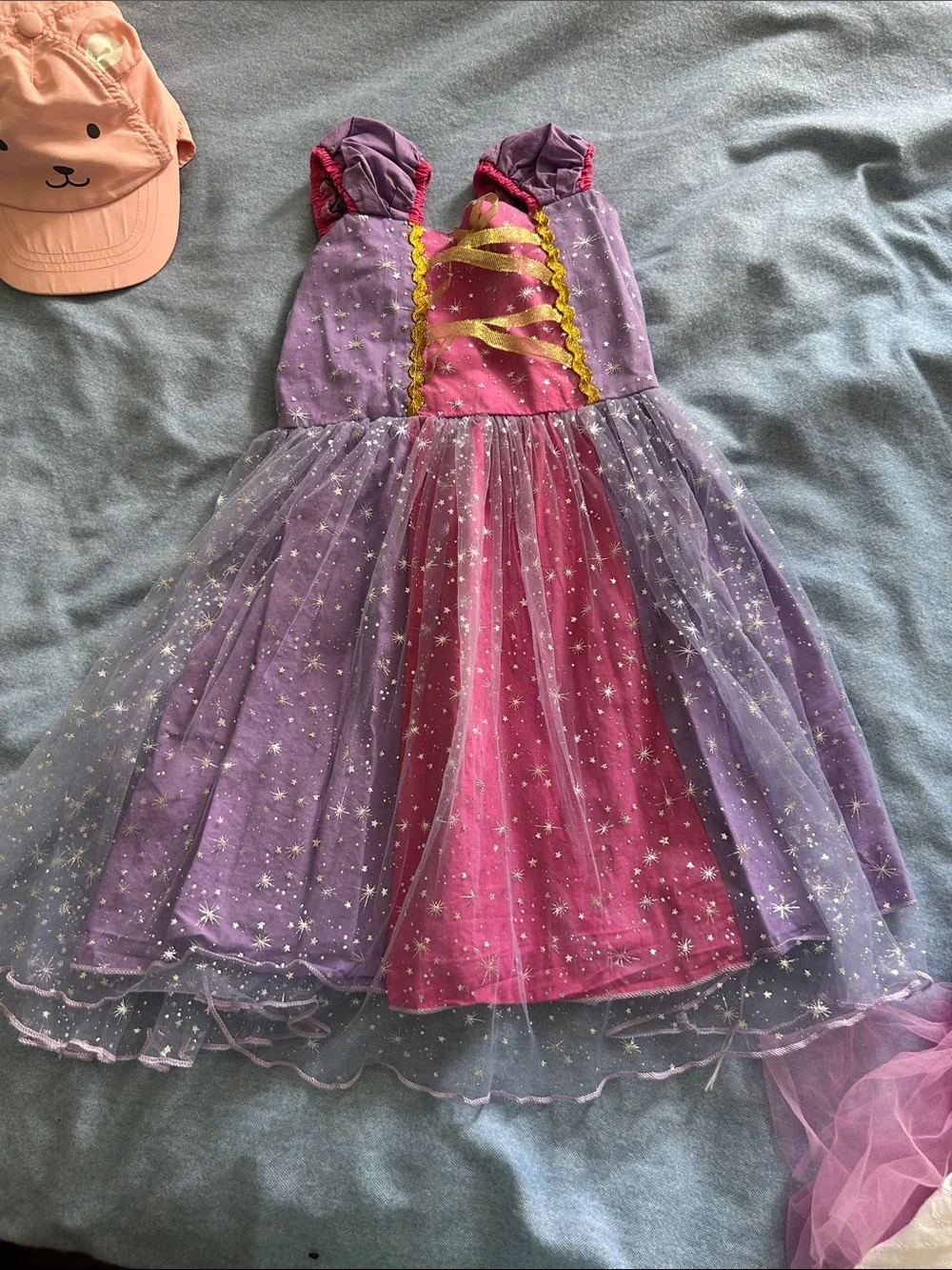 Joie Pink Tulle Party Dress with White Ruffle Dress & Purple Star Costume Set